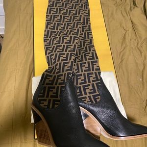 Very exclusive hard to find sold out Fendi knit sock over the knee boots